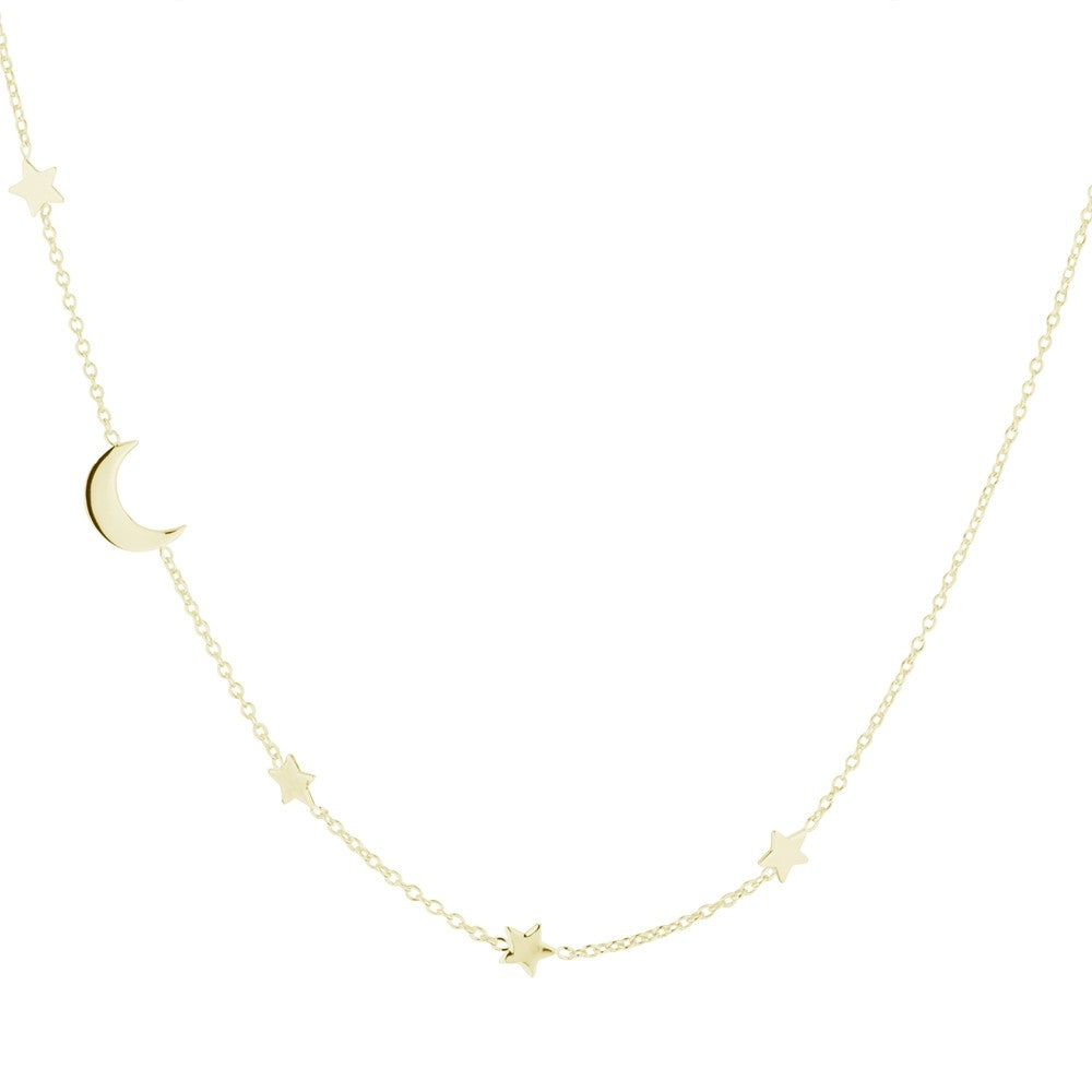 To the Stars and Moon Necklace - Gold
