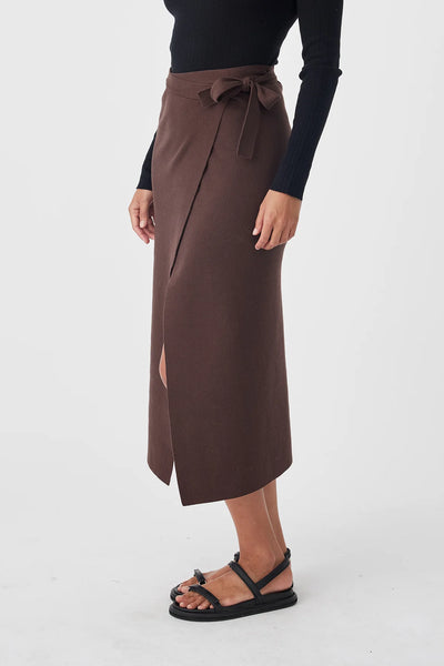 Ren Wrap Skirt - Chocolate
