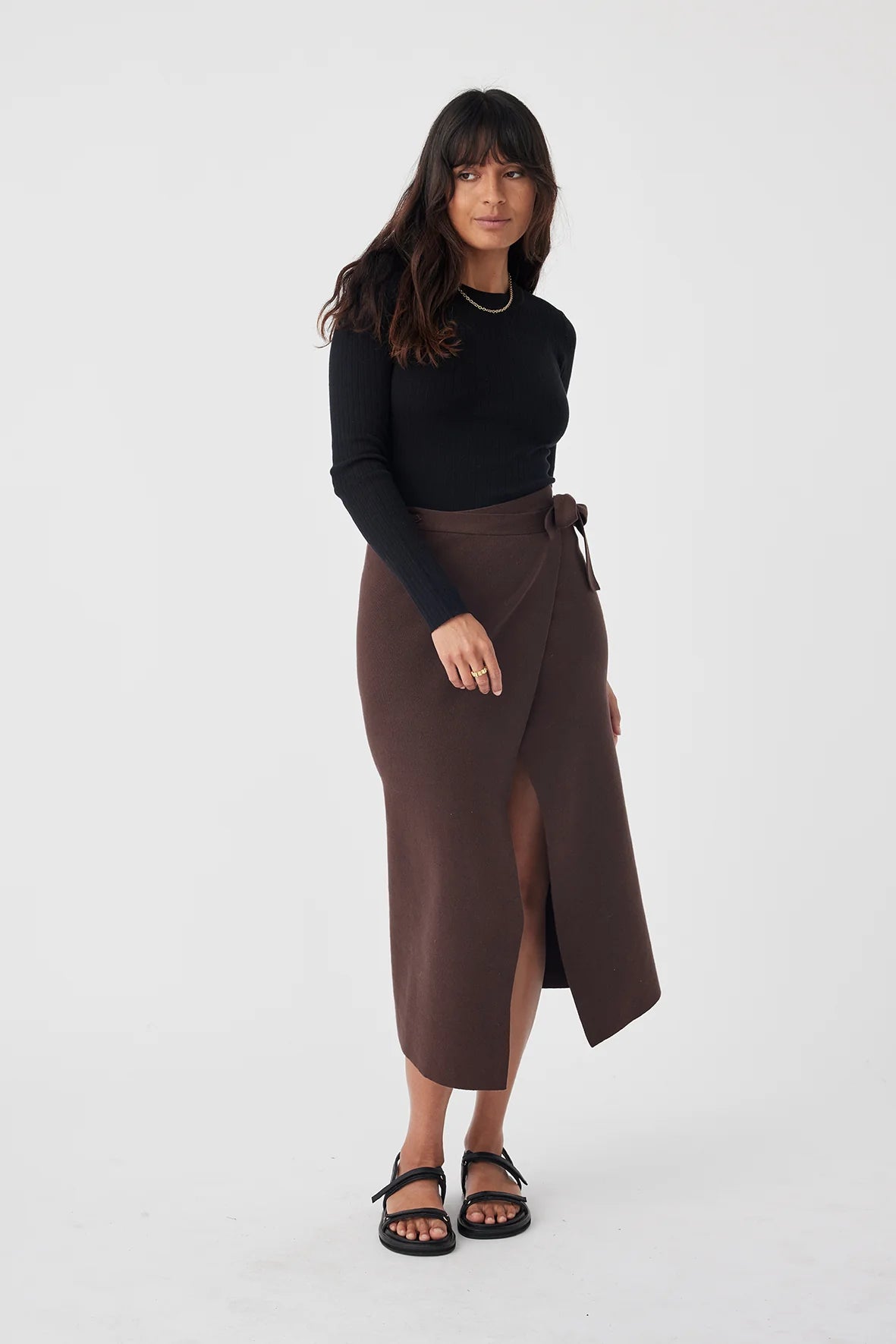 Ren Wrap Skirt - Chocolate