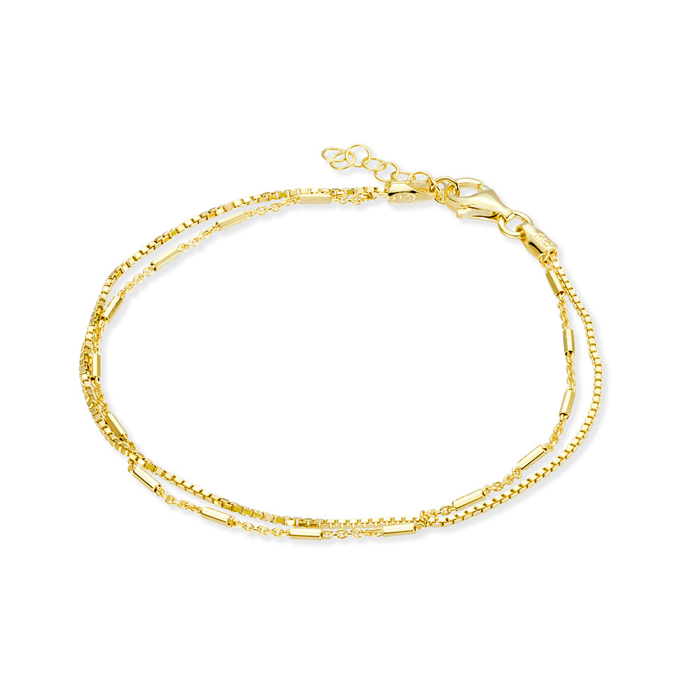 Fine Double Layer Bracelet - Gold