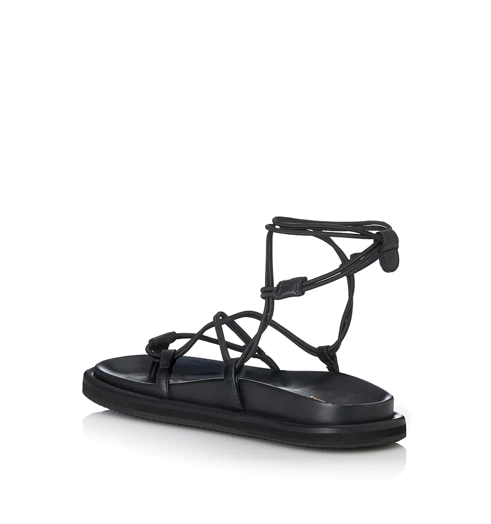 Dakota Sandal - Black Leather/Elastic