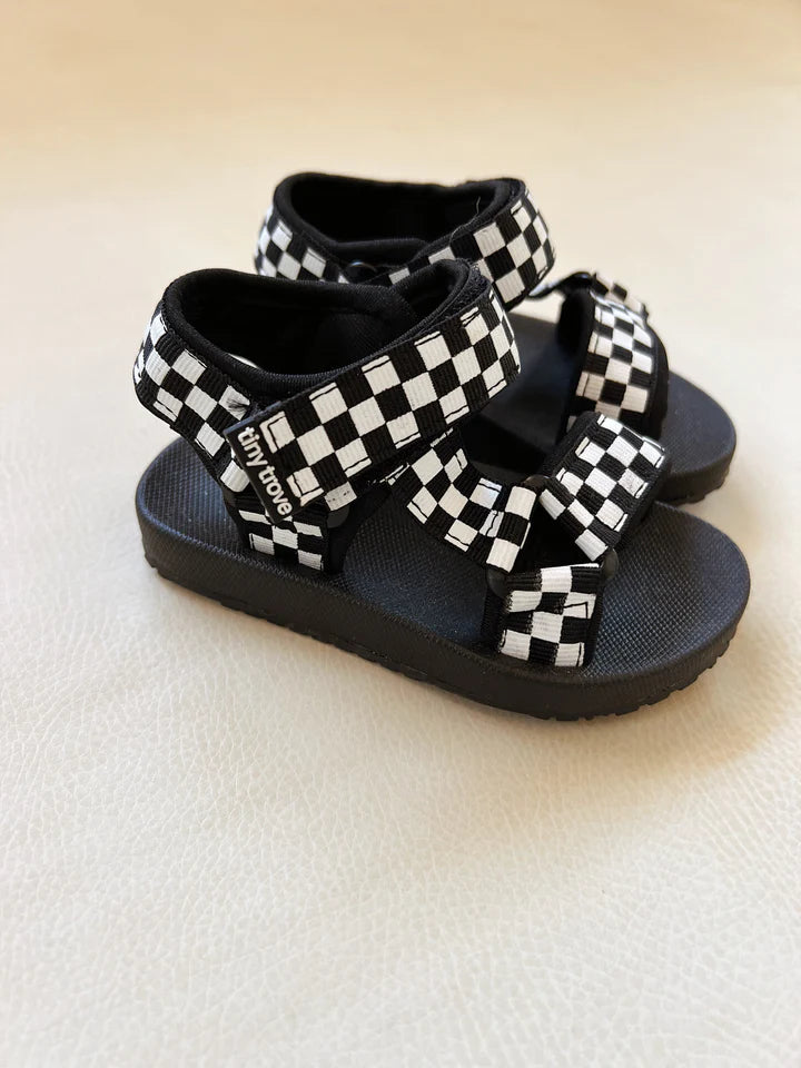 Olympia Velcro Sandals - Checkerboard