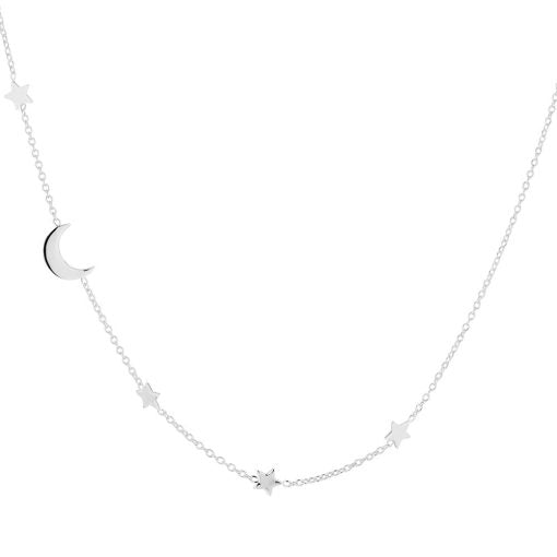 To the Stars and Moon Necklace - Silver