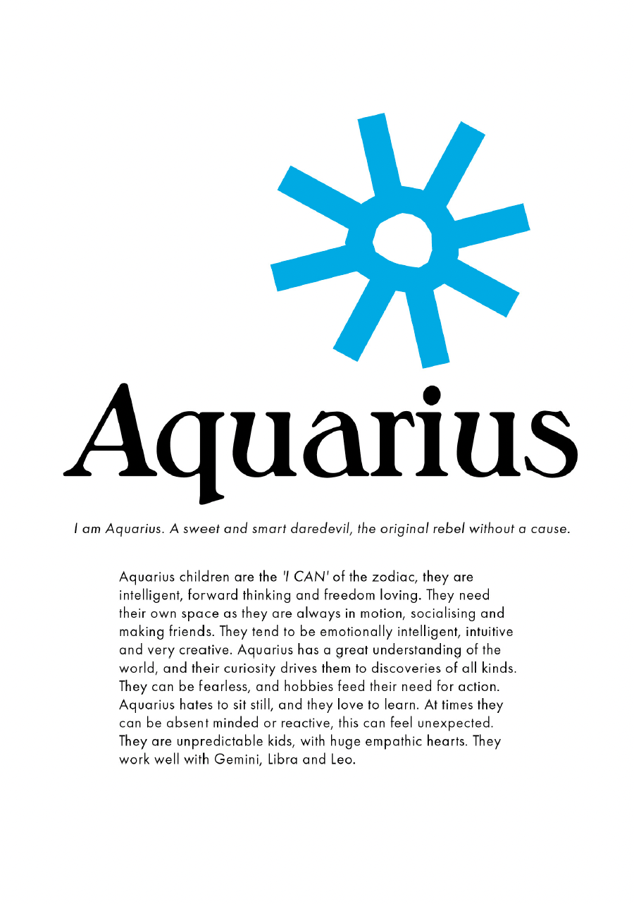 Children's Zodiac Print - Aquarius